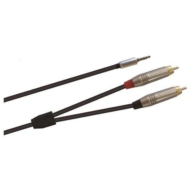 3.5mm Mannelijke tot dubbele RCA Mannelijke Y Audio kabel Zwart Verschillende kabellengte
