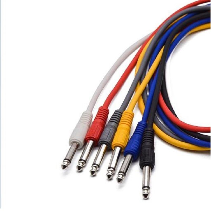 1 voet gitaar patch kabels leidt voor effect pedaal 6 kleuren gitaar pedaal instrument kabel