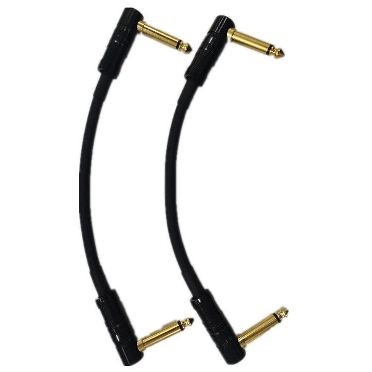 0.6ft Patch Cable Cord 2 Pcs Pack 6.35mm Angle Plug Instrument Cable Voor Pedal Board