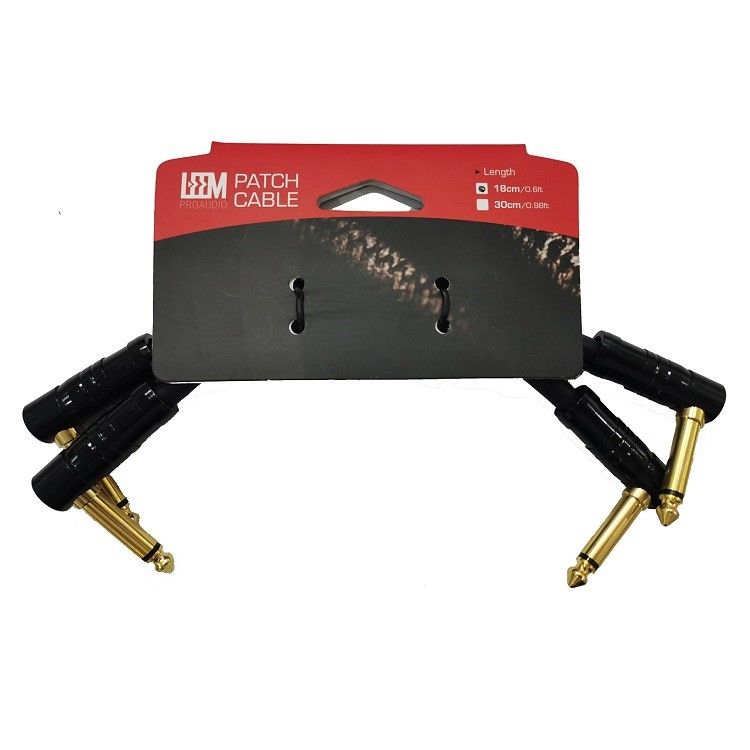 0.6ft Patch Cable Cord 2 Pcs Pack 6.35mm Angle Plug Instrument Cable Voor Pedal Board