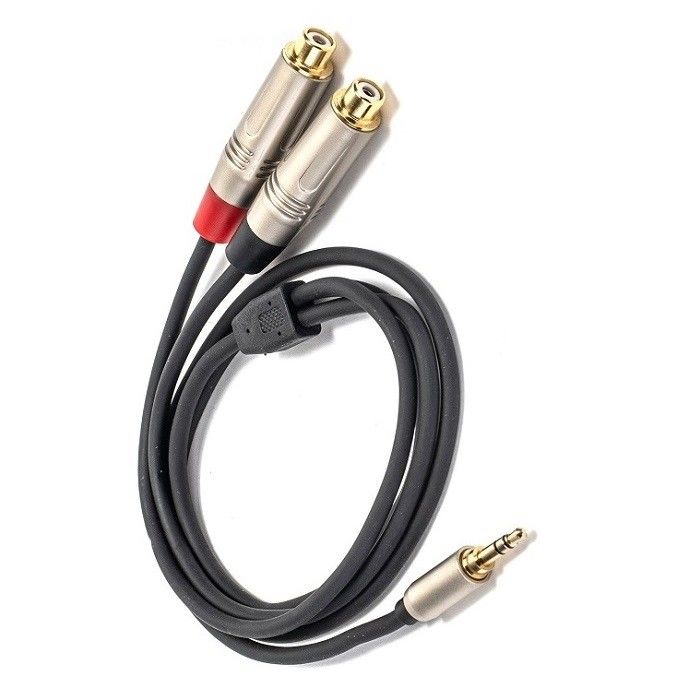 Audio Y Splitter Cable 3,5 mm Stereo tot Dual RCA voor luidsprekermixer