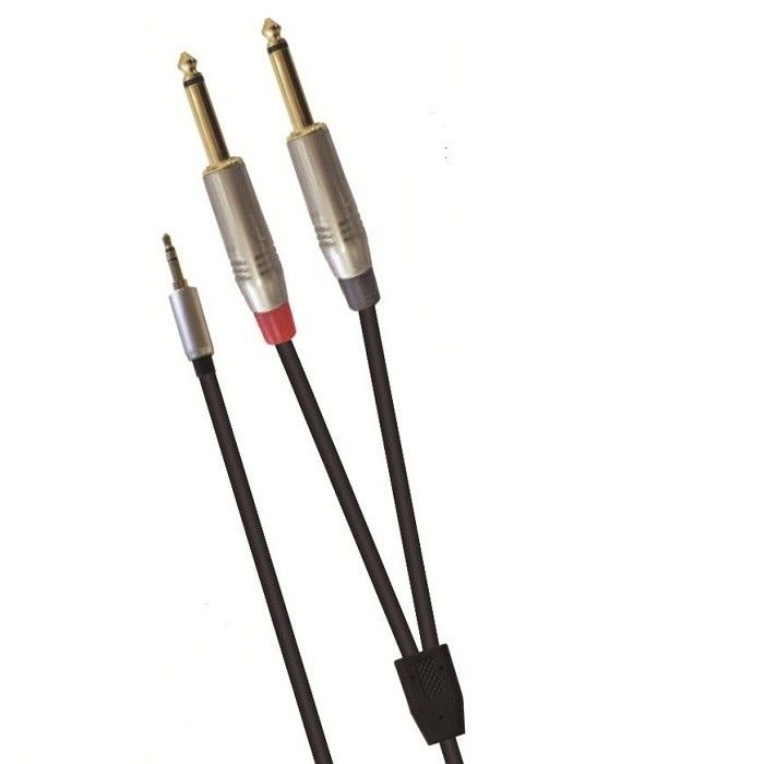 Audio Y Splitter Adapter 3.5mm Stereo tot Dual 1/4 inch voor luidsprekermixer