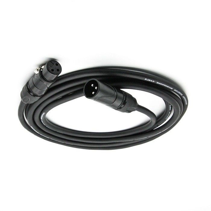 OFC Mic Patch Cord 3 Pin XLR Make to Female Zwarte microfoondraad 20ft