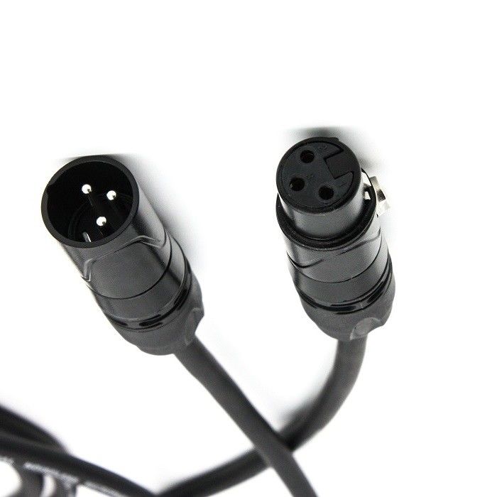 OFC Mic Patch Cord 3 Pin XLR Make to Female Zwarte microfoondraad 20ft